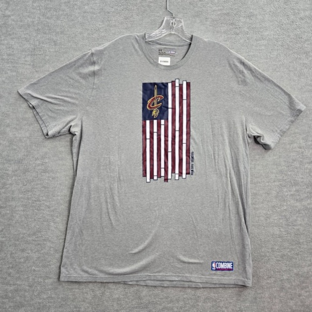 Cleveland Cavaliers Men Shirt XL Gray Under Armour‎ Heatgear Combine Loose